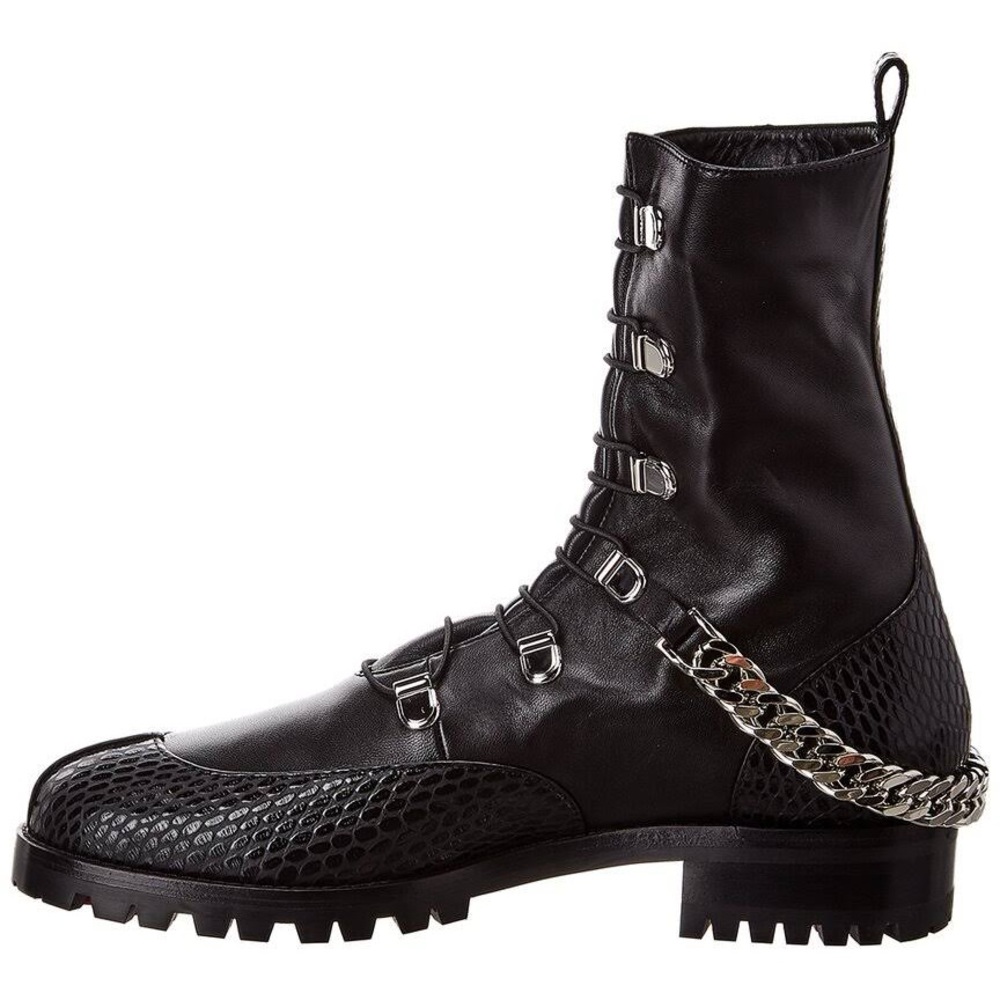 Christian Louboutin LEATHER BIKER BOOTS Size 37 (7us) worn one time 100% Genuine